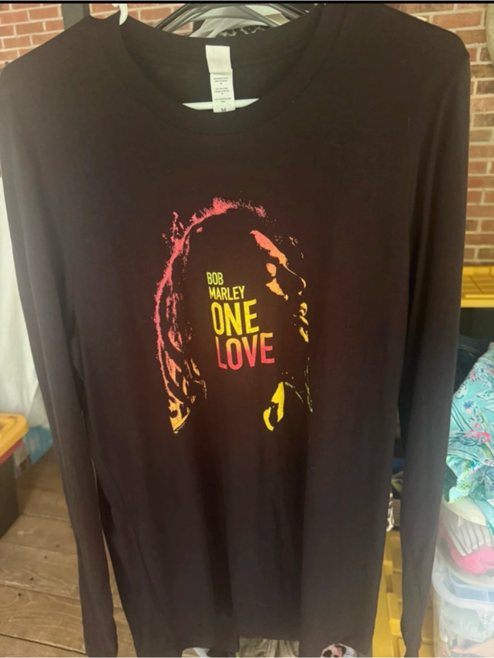 Bob Marley "One Love" Black Long-Sleeve Graphic Tee